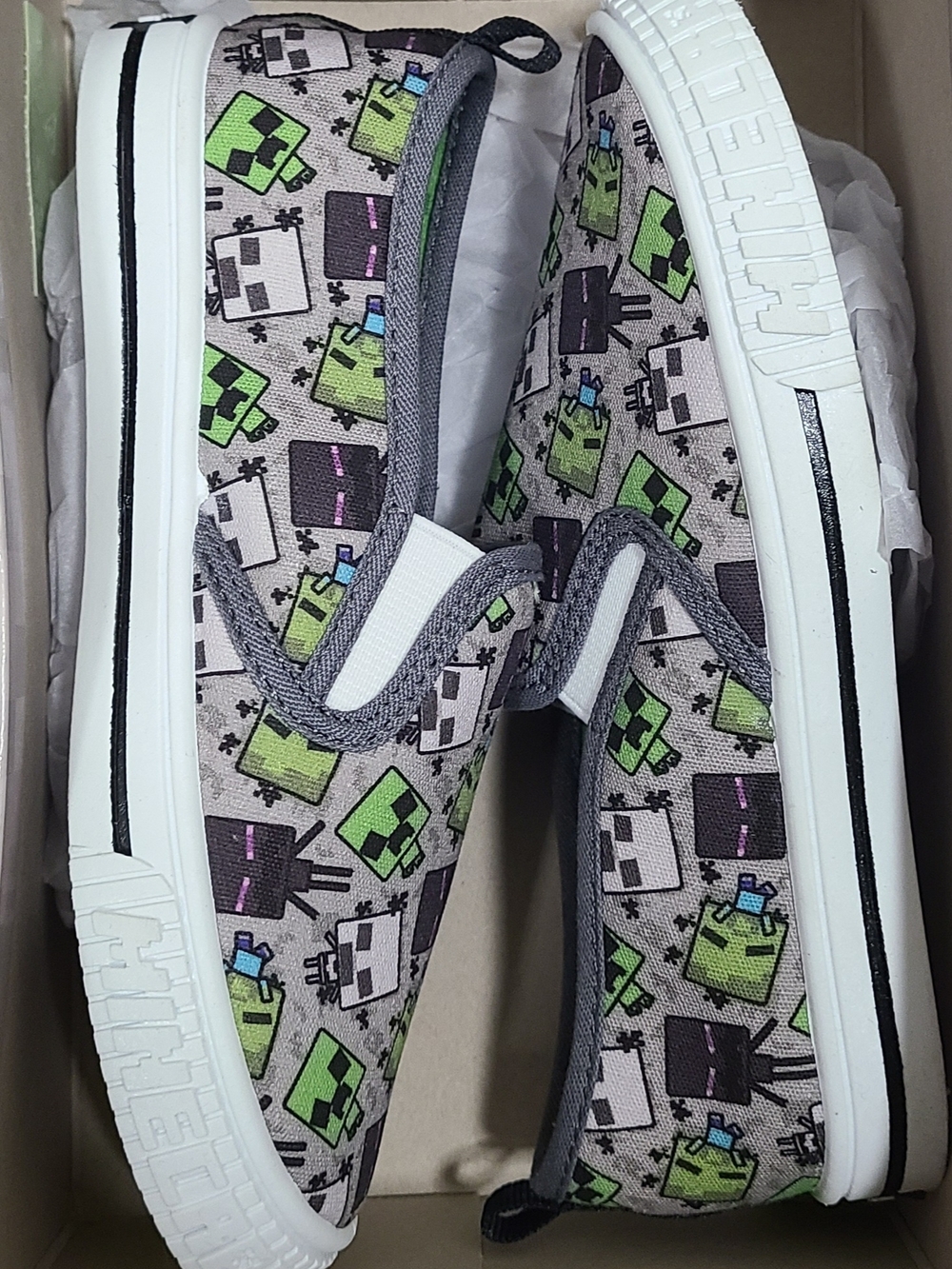 Kids' Slip-On Canvas Minecraft Sneakers 12C